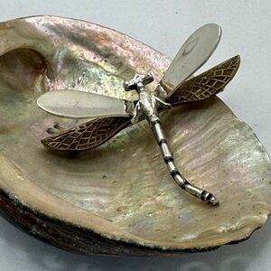 Vintage Mexican Sterling Silver 925 DRAGONFLY  BROOCH Pin Signed Wonderful Love